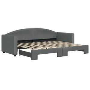 vidaXL Lit de jour avec gigogne sans matelas gris fonc&eacute; 80x200 cm