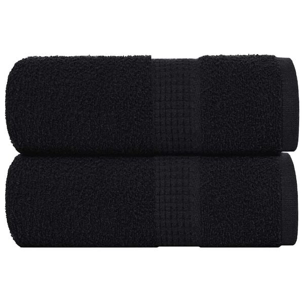 vidaXL Serviettes de toilette 2 pièces FROGN Noir 30x30 cm 100 % coton