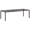 vidaXL Table de jardin pour repas Marron 250 x 100 x 75 cm polyrotin