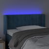 vidaXL T&ecirc;te de lit &agrave; LED Bleu fonc&eacute; 103x16x78/88 cm Velours