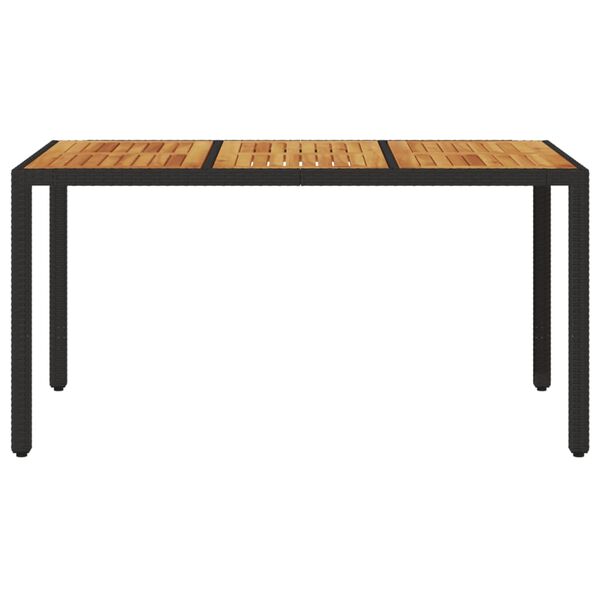 vidaXL Table de jardin et dessus en bois d'acacia noir r&eacute;sine tress&eacute;e
