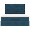vidaXL Cadre de lit ottoman avec matelas bleu fonc&eacute; 140x200 cm velours