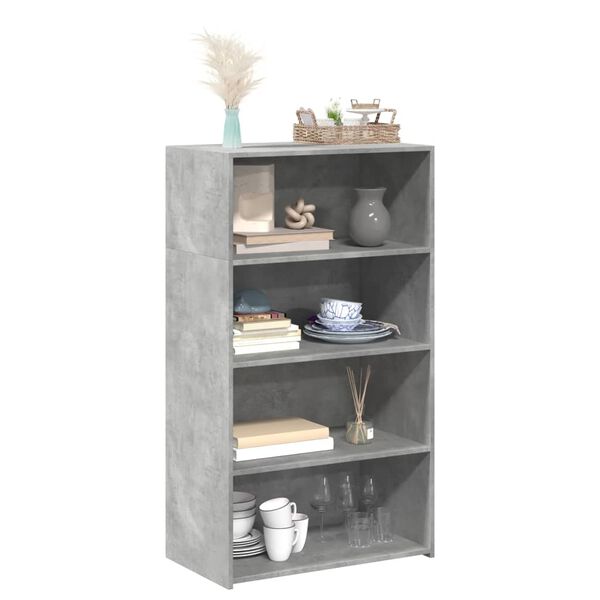 vidaXL Buffet haut gris b&eacute;ton 70x41x124 cm bois d'ing&eacute;nierie