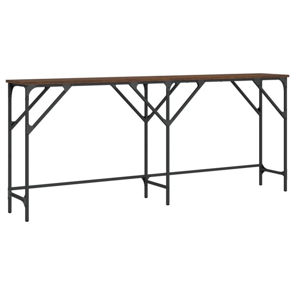 vidaXL Table console ch&ecirc;ne marron 180x29x75 cm bois d'ing&eacute;nierie