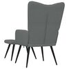 vidaXL Chaise de relaxation avec tabouret Gris fonc&eacute; Tissu