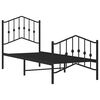 vidaXL Cadre de lit métal sans matelas avec pied de lit noir 75x190 cm