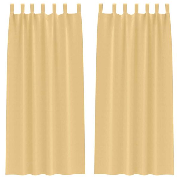 vidaXL Rideaux occultants avec anneaux 2 pcs Beige 260 x 140 cm