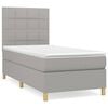 vidaXL Sommier &agrave; lattes de lit avec matelas Gris clair 80x200 cm Tissu