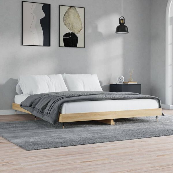 vidaXL Cadre de lit sans matelas ch&ecirc;ne sonoma 180x200 cm