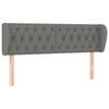 vidaXL T&ecirc;te de lit avec oreilles Gris fonc&eacute; 147x23x78/88 cm Tissu