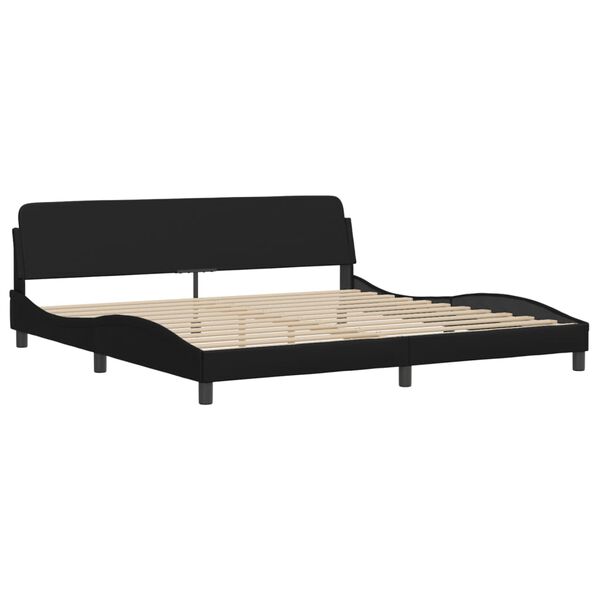 vidaXL Lit avec matelas Dover noir 200x200 cm similicuir