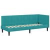 vidaXL Cadre de lit d'angle avec matelas Turquoise 80 x 200 cm Velours
