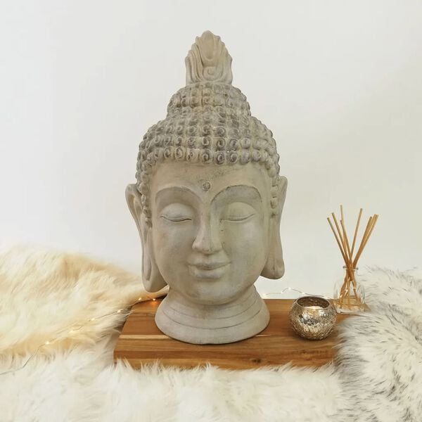 ProGarden T&ecirc;te de Bouddha d&eacute;corative 31x29x53,5 cm
