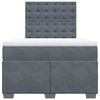 vidaXL Sommier &agrave; lattes de lit et matelas gris fonc&eacute; 120x190cm velours