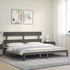 vidaXL Cadre de lit sans matelas gris 200x200 cm bois massif de pin