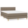 vidaXL Sommier &agrave; lattes de lit avec matelas Taupe 140x200 cm Tissu