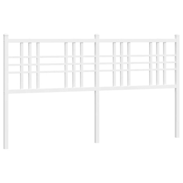 vidaXL T&ecirc;te de lit de remplacement m&eacute;tal blanc 160 cm