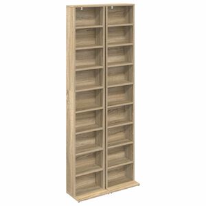 vidaXL Meuble CD 2 pc Ch&ecirc;ne Sonoma 33 x 23,5 x 175 cm