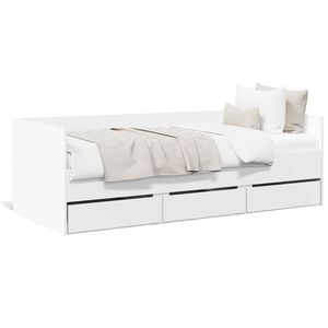 vidaXL Lit de jour avec tiroirs sans matelas blanc 90x200 cm