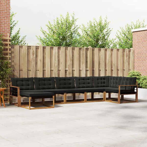 vidaXL Ensemble de canap&eacute;s d'ext&eacute;rieur 21 pcs Naturel et Noir