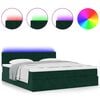 vidaXL Cadre de lit ottoman avec matelas vert fonc&eacute; 160x200 cm velours