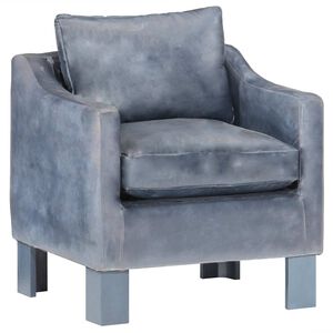 vidaXL Chaise cabriolet Gris cuir v&eacute;ritable