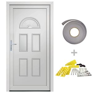 vidaXL Porte d'entr&eacute;e blanc 88x208 cm PVC