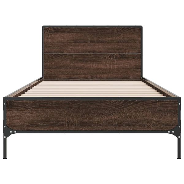 vidaXL Cadre de lit sans matelas ch&ecirc;ne marron 75x190 cm