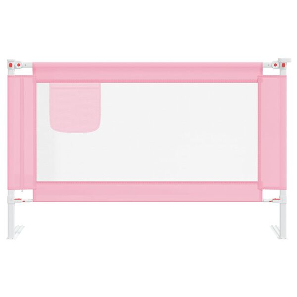 vidaXL Barrière de sécurité de lit d'enfant Rose 120x25 cm Tissu