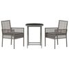 vidaXL Ensemble bistro de jardin 3 pcs Gris polyrotin