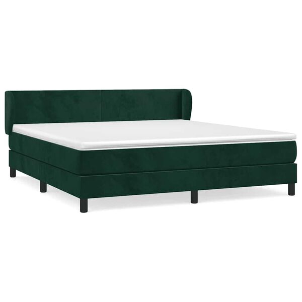 vidaXL Sommier &agrave; lattes de lit et matelas Vert fonc&eacute; 180x200cm Velours