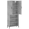 vidaXL Buffet haut Gris b&eacute;ton 69,5x34x180 cm Bois d'ing&eacute;nierie