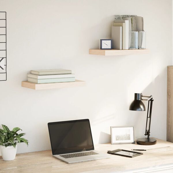 vidaXL &Eacute;tag&egrave;res flottantes 2 pcs 40x23,5x4 cm bois d'ing&eacute;nierie