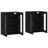 vidaXL Armoires murales 2 pcs noir bois d'ing&eacute;nierie