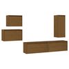 vidaXL Meubles TV 5 pcs Marron miel Bois massif de pin