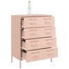 vidaXL Buffet rose 68x39x89 cm acier