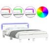 vidaXL Cadre de lit avec LED sans matelas blanc 140x190 cm