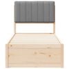 vidaXL Cadre de lit avec t&ecirc;te de lit rembourr&eacute;e Gris clair 80 x 200 cm