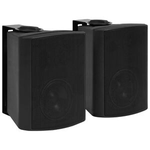 vidaXL Haut-parleurs st&eacute;r&eacute;o muraux 2 pcs noir int&eacute;rieur ext&eacute;rieur 100W