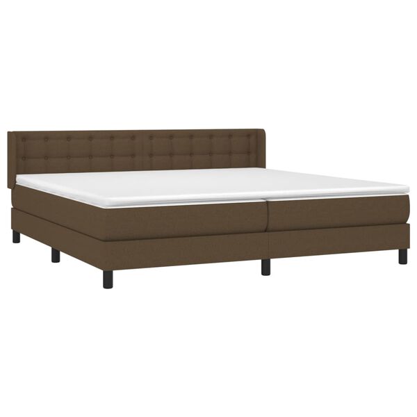 vidaXL Sommier &agrave; lattes de lit avec matelas Marron fonc&eacute; 200x200 cm