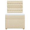 vidaXL Sommier à lattes de lit avec matelas Crème 90x200 cm Tissu