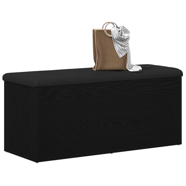 vidaXL Banc de rangement Chêne noir 102 x 42 x 45 cm Bois d'ingénierie