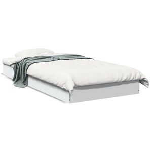 vidaXL Cadre de lit sans matelas blanc 75x190 cm bois d'ing&eacute;nierie