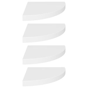 vidaXL &Eacute;tag&egrave;res d'angle flottantes 4 pcs blanc 35x35x3,8 cm MDF