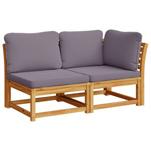vidaXL Salon de jardin 2 pcs avec coussins bois massif d'acacia