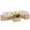 vidaXL Salon de jardin avec coussins 7 pcs beige r&eacute;sine tress&eacute;e