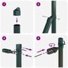 vidaXL Poteau de cl&ocirc;ture. 7 pcs Vert Acier