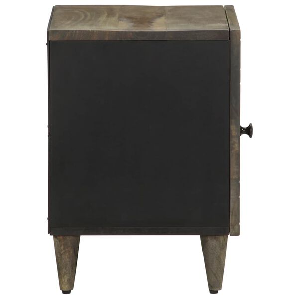 vidaXL Table de chevet gris clair 40x33x46 cm bois de manguier solide