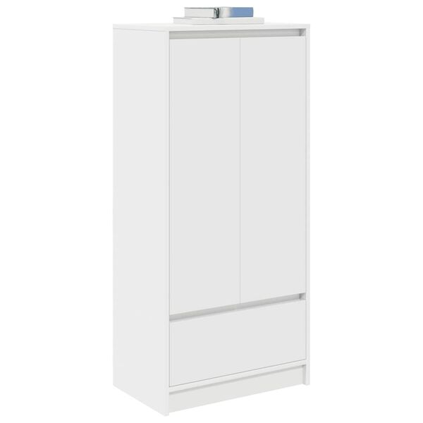 vidaXL Armoire avec tiroir blanc 55,5x34x119,5 cm bois d'ing&eacute;nierie