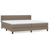 vidaXL Sommier &agrave; lattes de lit avec matelas Taupe 200x200 cm Tissu
